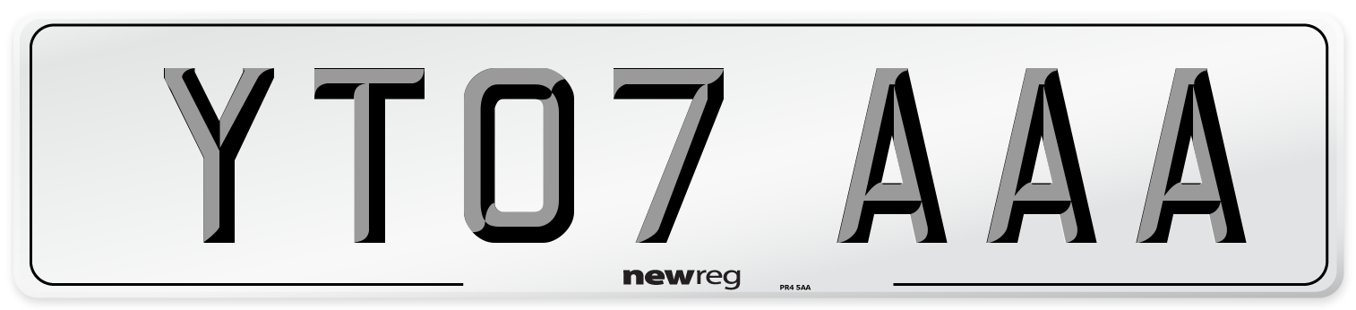 YT07 AAA Number Plate from New Reg